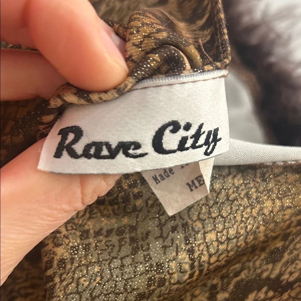Snake-Print Brown Tank Top with Faux Fur Trim RAVE CITY - Picture 3 of 3